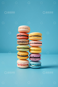 彩色马卡龙堆叠素材