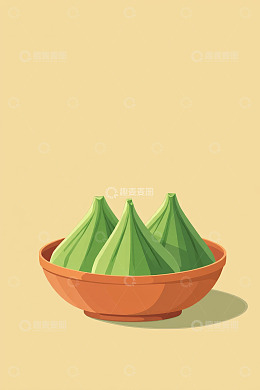 碗中动画风格粽子插画