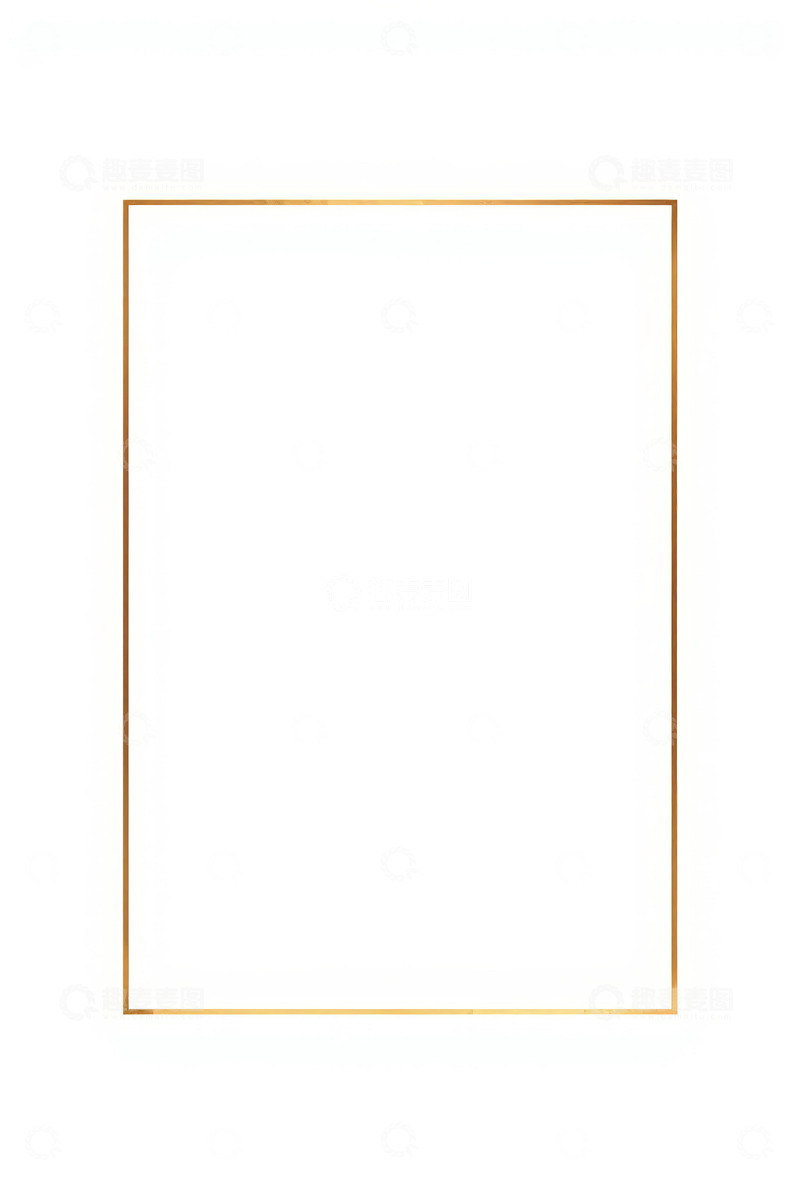 高清大图下载【趣麦麦图】金色边框空白背景素材