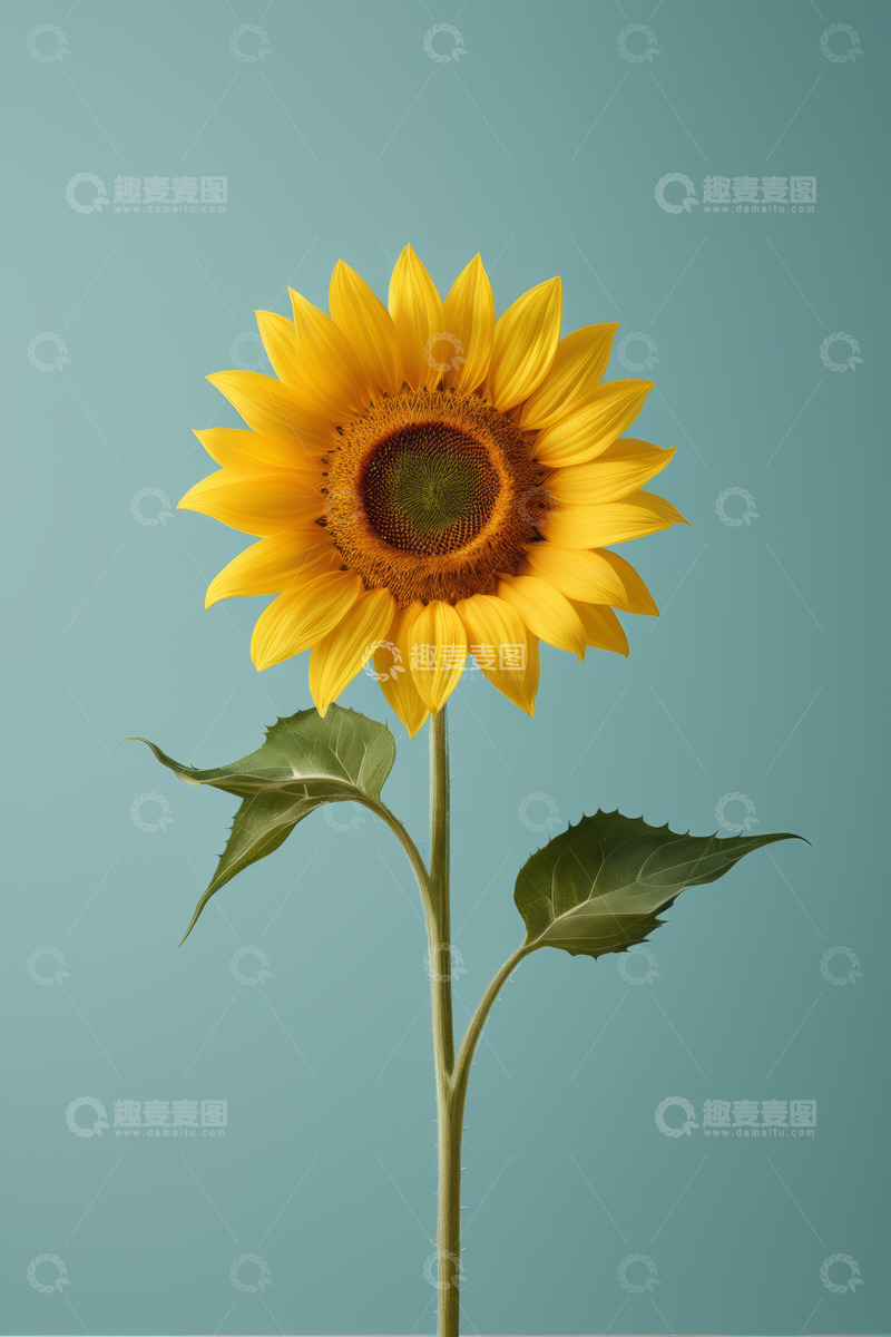 高清大图下载【趣麦麦图】单株向日葵特写