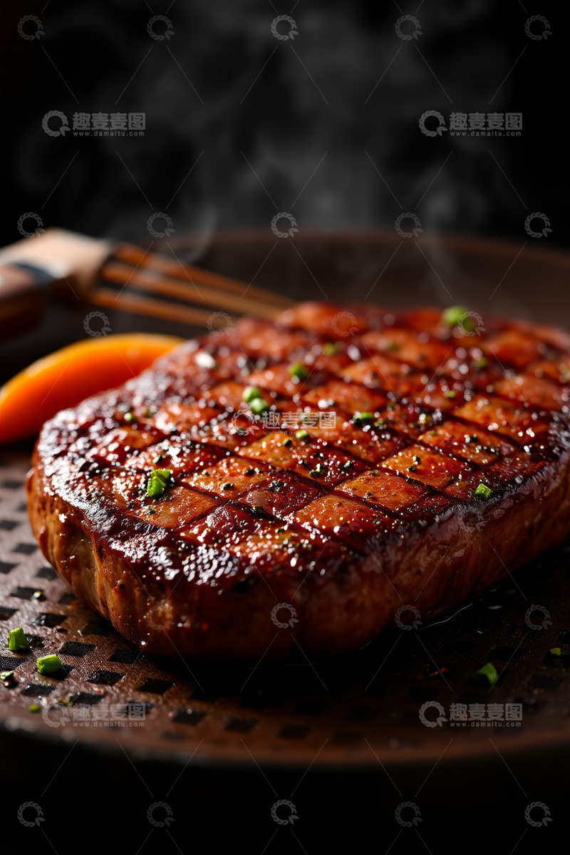 高清大图下载【趣麦麦图】美味多汁的牛排特写