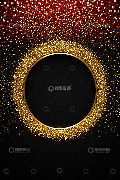 金色闪光圆环背景素材