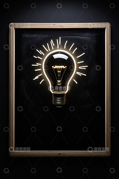 框内发光灯泡创意素材