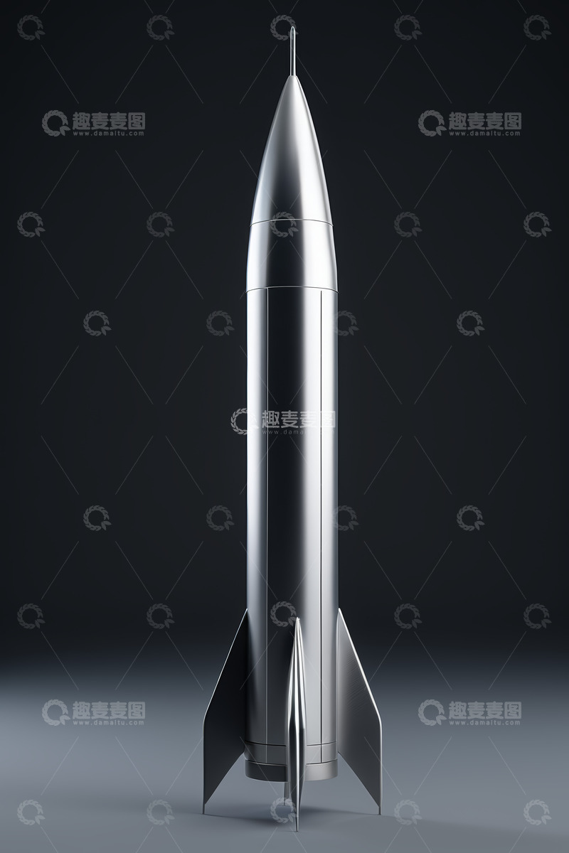 高清大图下载【趣麦麦图】银色火箭模型展示