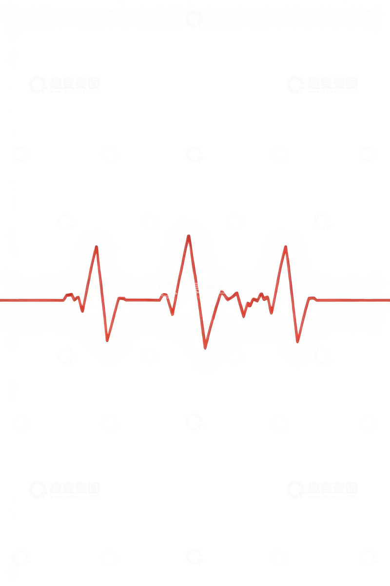高清大图下载【趣麦麦图】红色心电图线条素材