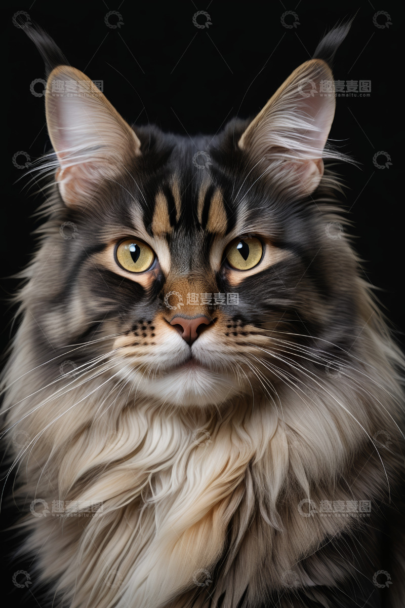 高清大图下载【趣麦麦图】缅因猫特写