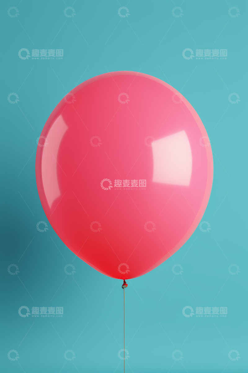 高清大图下载【趣麦麦图】蓝色背景前的粉红色气球