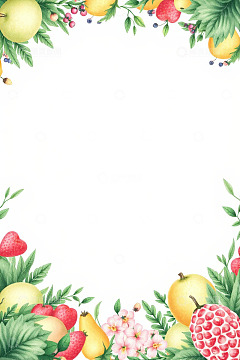 水果花卉边框插画素材