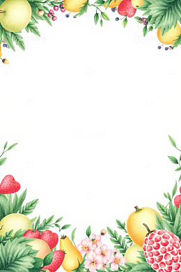 水果花卉边框插画素材