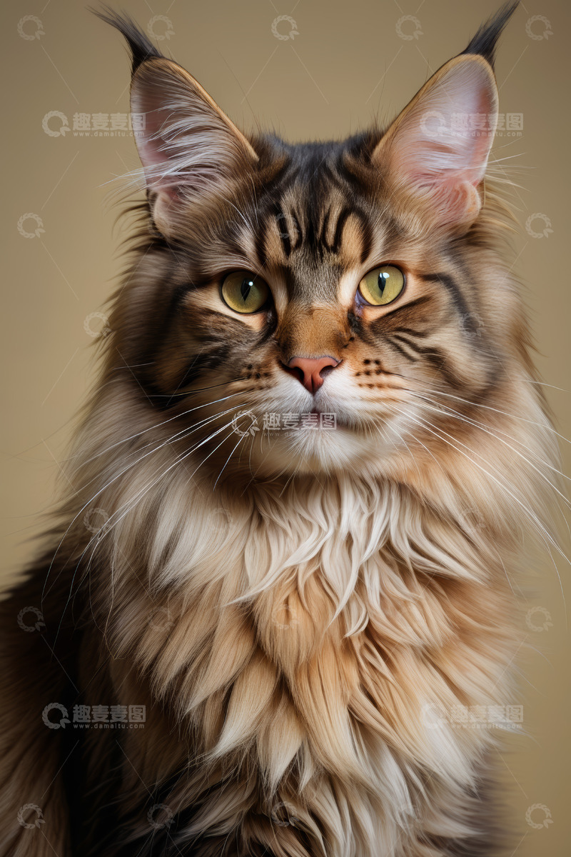 高清大图下载【趣麦麦图】缅因猫特写