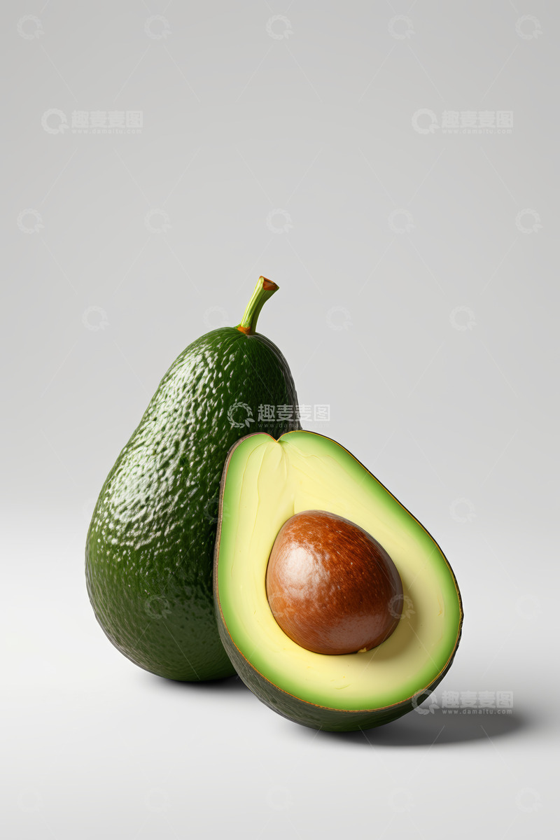 高清大图下载【趣麦麦图】牛油果完整及切开特写