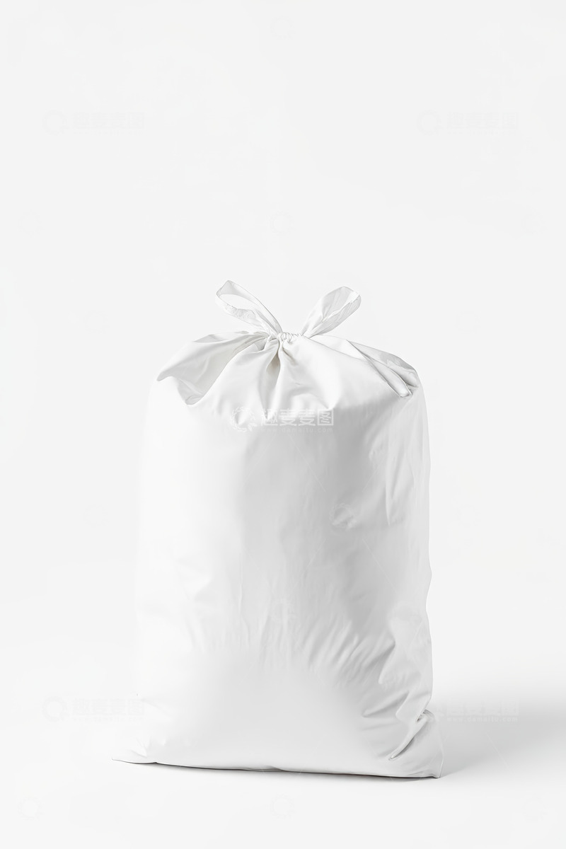 高清大图下载【趣麦麦图】白色抽绳袋静物特写