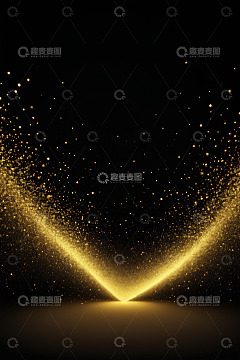 黑色背景金色粒子光效
