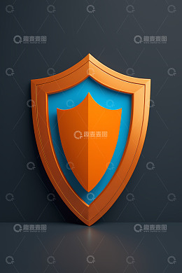 橙色盾牌安全符号