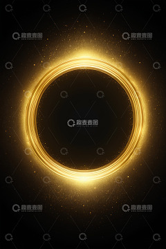 黑色背景上的金色光环