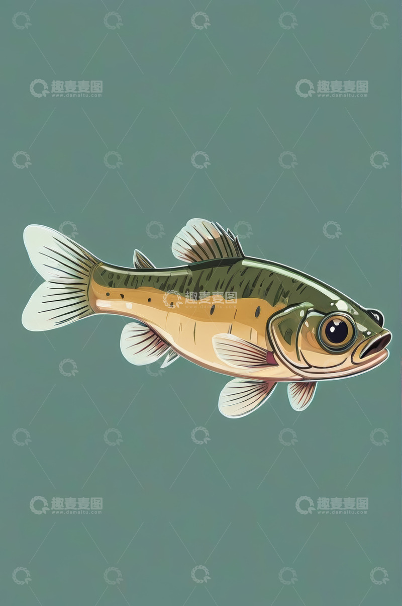 高清大图下载【趣麦麦图】卡通风格鱼插画素材