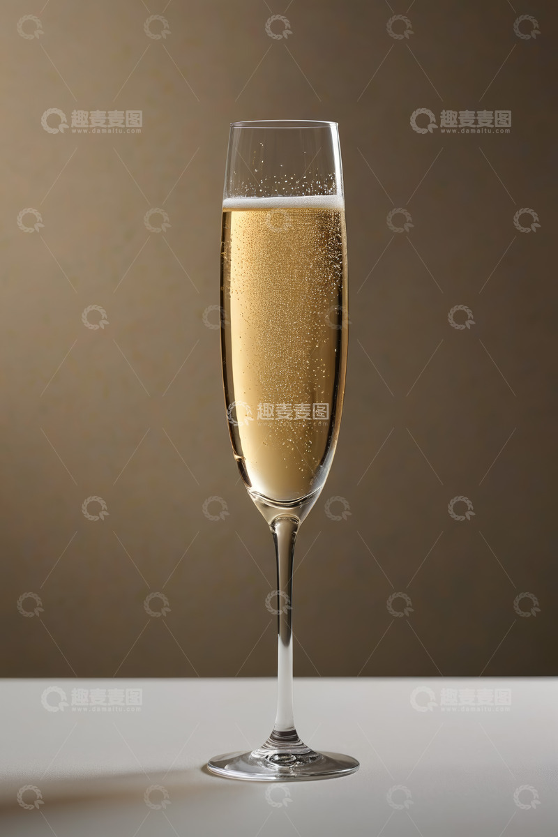 高清大图下载【趣麦麦图】高脚杯中的起泡葡萄酒
