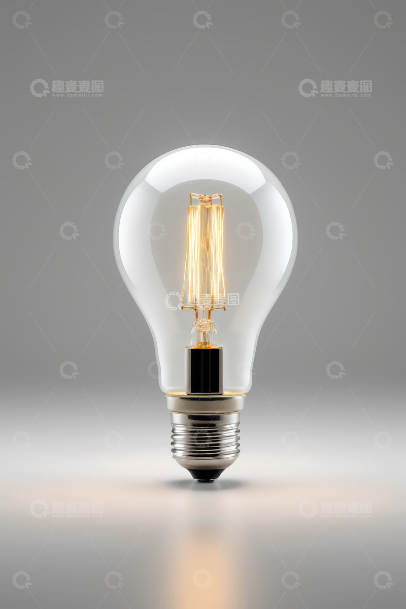 高清大图下载【趣麦麦图】发光灯泡特写素材