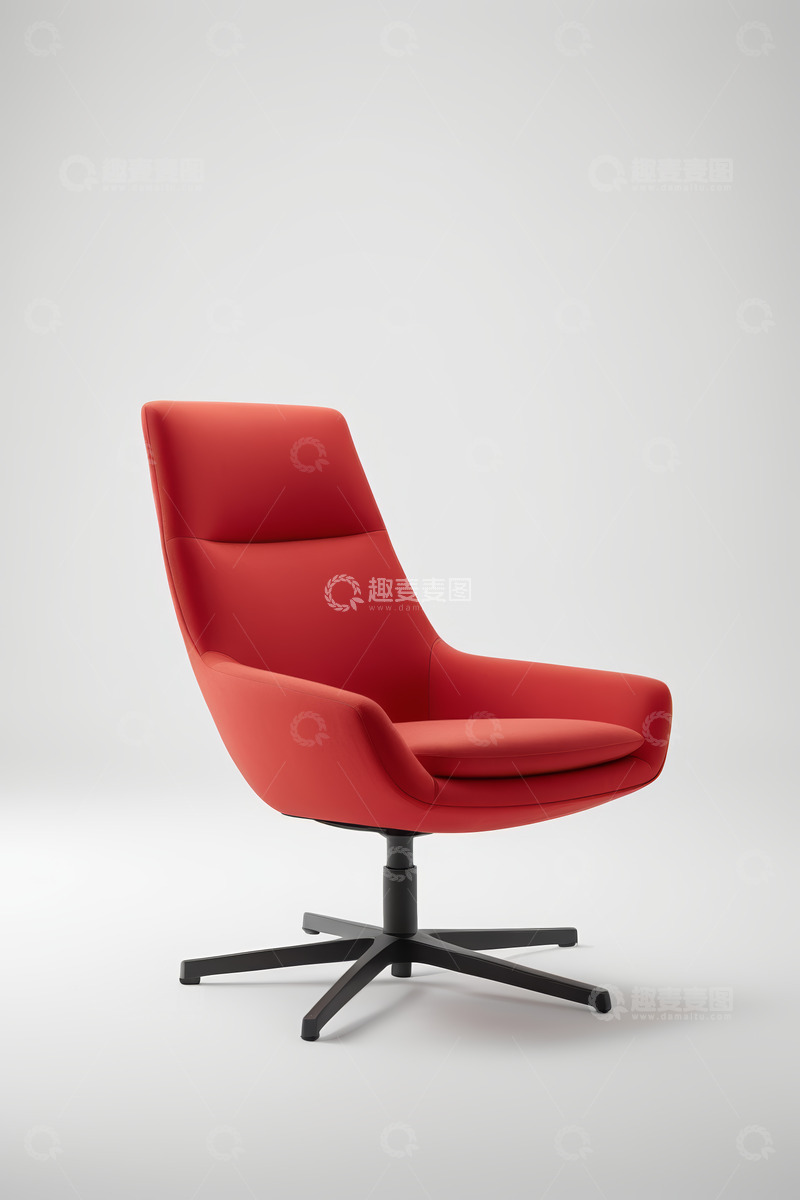 高清大图下载【趣麦麦图】红色现代舒适办公椅