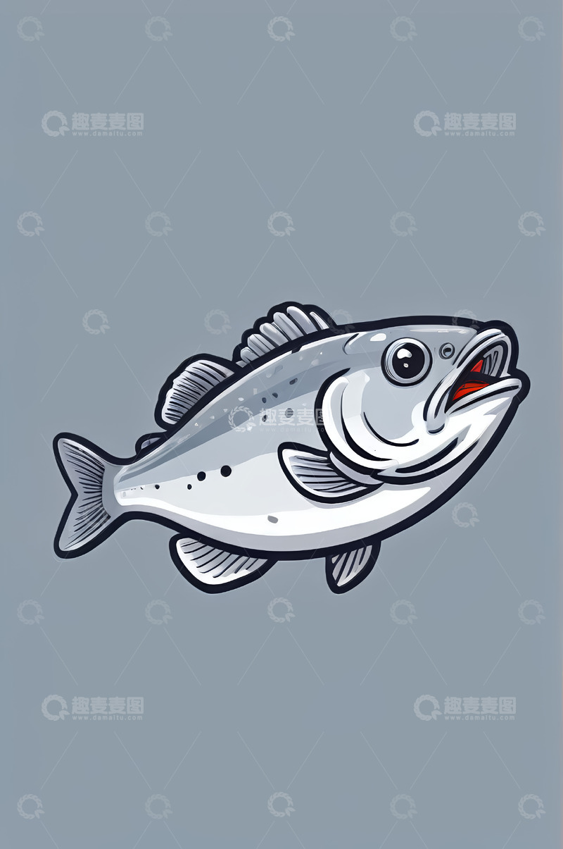 高清大图下载【趣麦麦图】卡通风格鱼的插画素材
