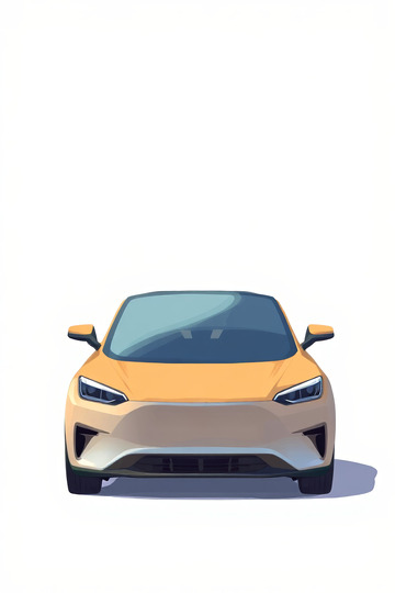 黄色汽车正面二维动画素材