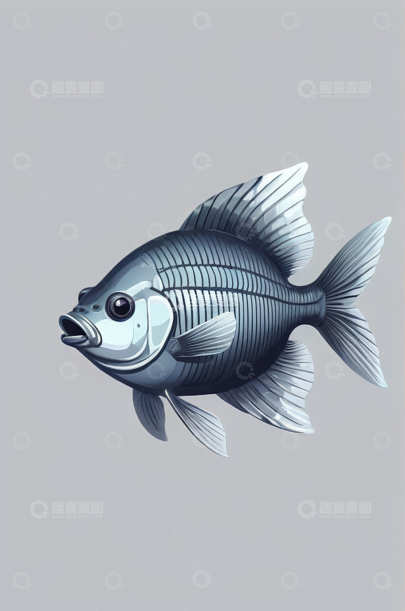 高清大图下载【趣麦麦图】卡通风格鱼的插画素材