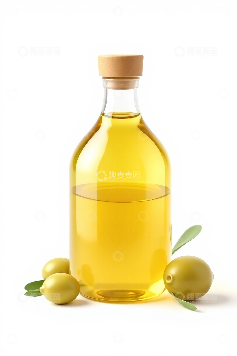 高清大图下载【趣麦麦图】玻璃瓶橄榄油及橄榄静物