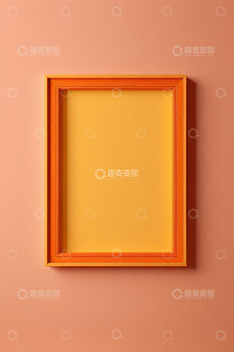 橙色画框挂于粉色背景墙