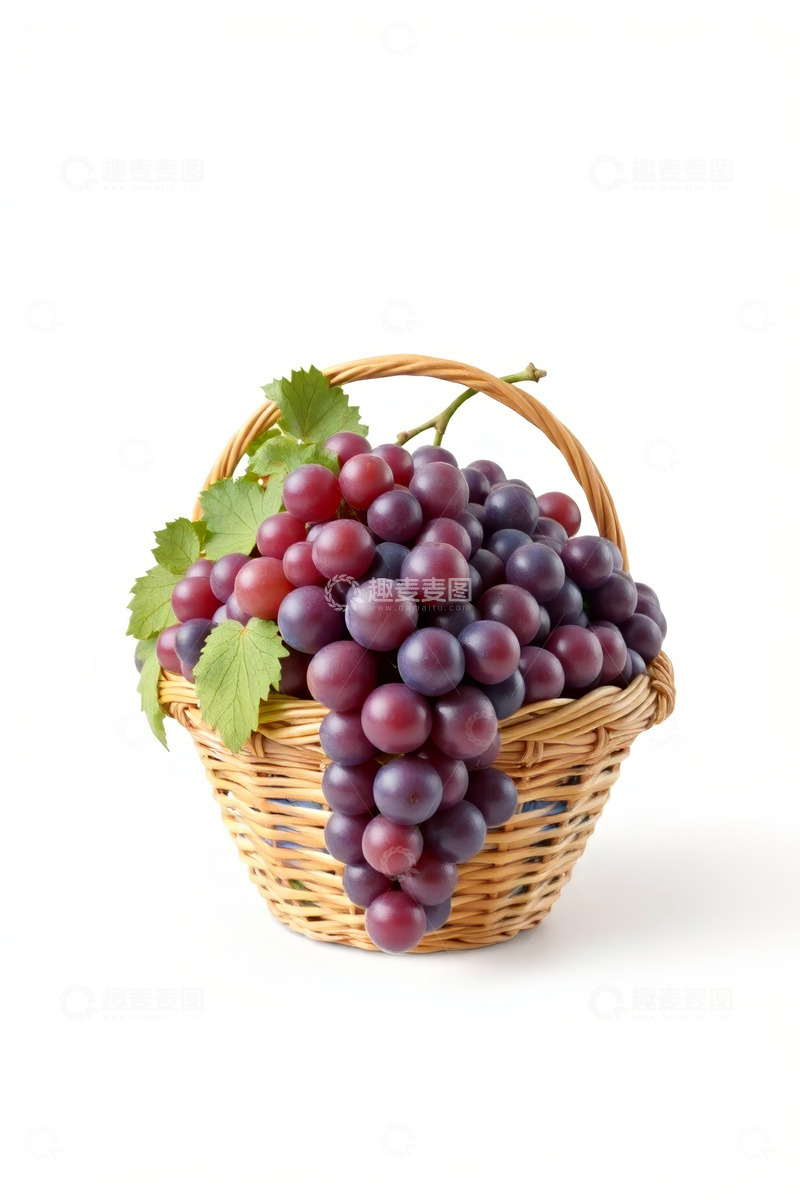 高清大图下载【趣麦麦图】篮子装的新鲜红提