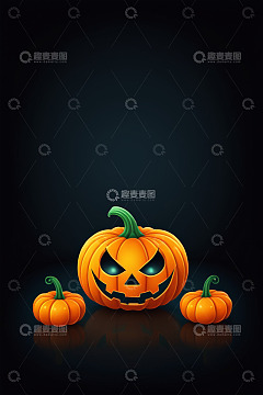 万圣节装饰南瓜插画
