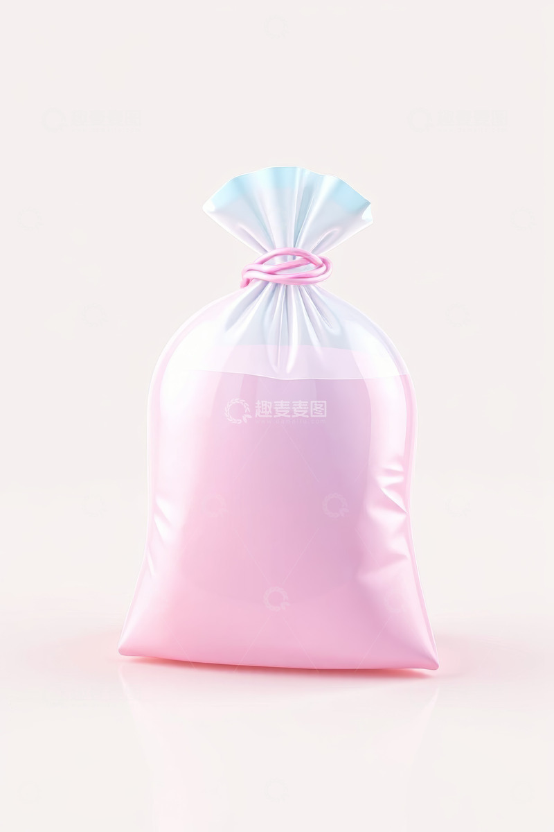 高清大图下载【趣麦麦图】粉色束口包装袋