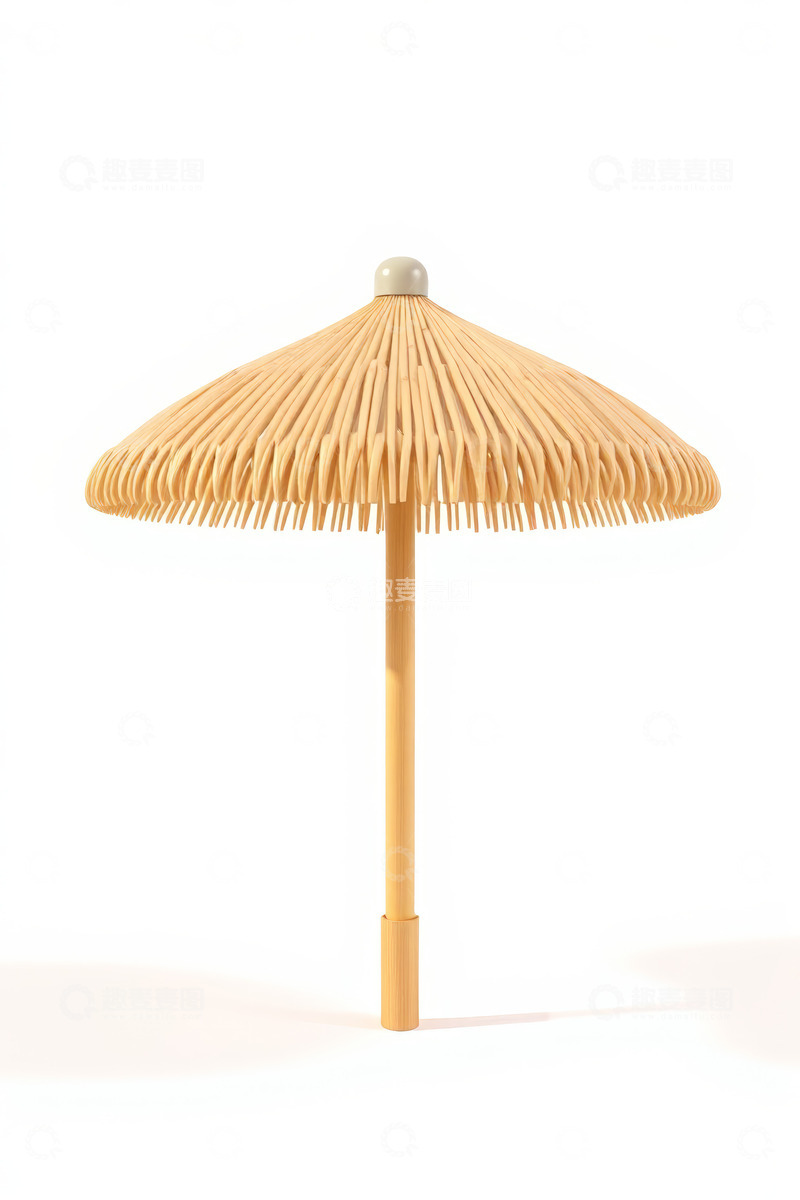 高清大图下载【趣麦麦图】简约竹制遮阳伞特写