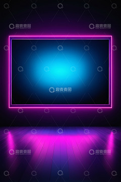 紫色霓虹边框的屏幕背景