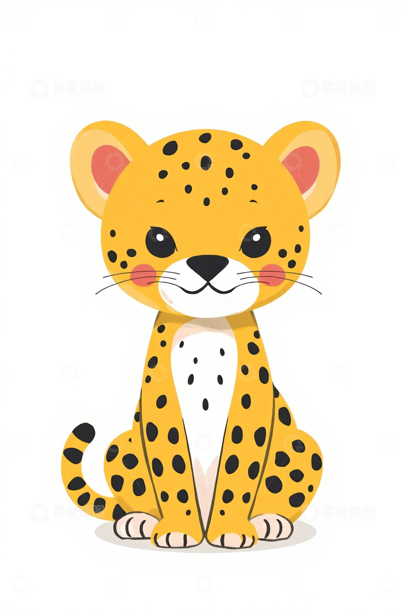 高清大图下载【趣麦麦图】可爱卡通小猎豹形象