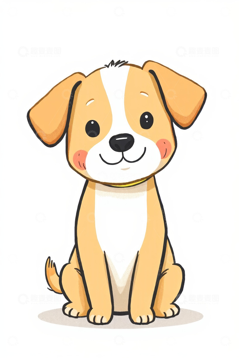 高清大图下载【趣麦麦图】可爱卡通小狗坐姿形象