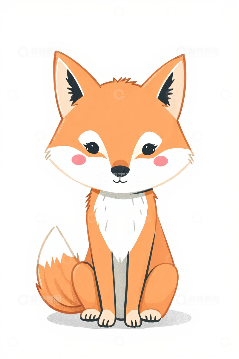 高清大图下载【趣麦麦图】可爱卡通狐狸插画