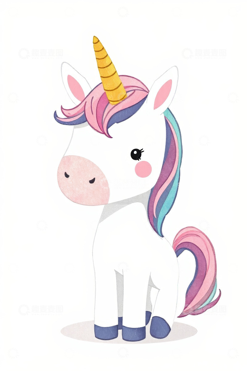 高清大图下载【趣麦麦图】可爱独角兽插画素材