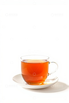 透明玻璃杯中盛放的茶饮