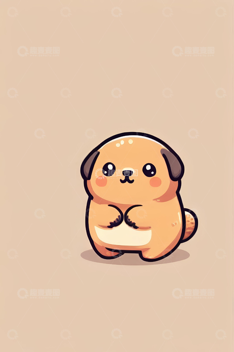 高清大图下载【趣麦麦图】卡通小狗可爱站姿素材
