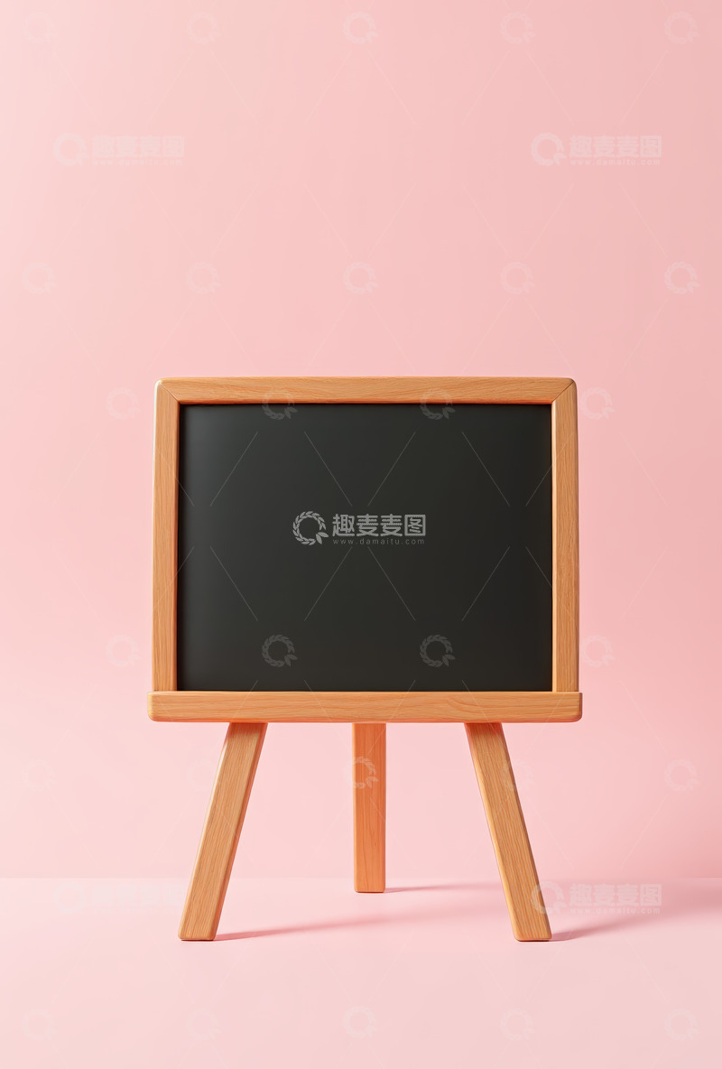 高清大图下载【趣麦麦图】粉色背景前的木质小黑板