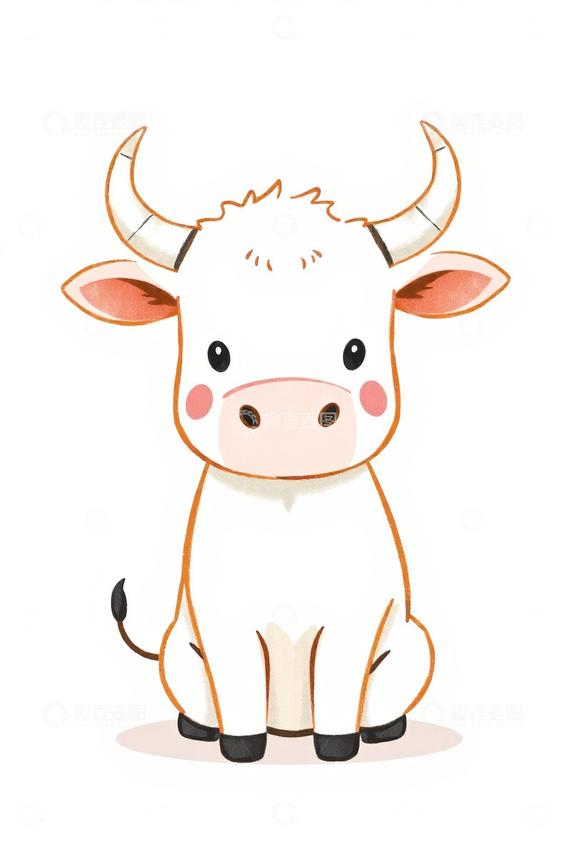 高清大图下载【趣麦麦图】可爱卡通牛形象