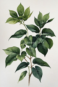 绿色植物枝叶特写素材