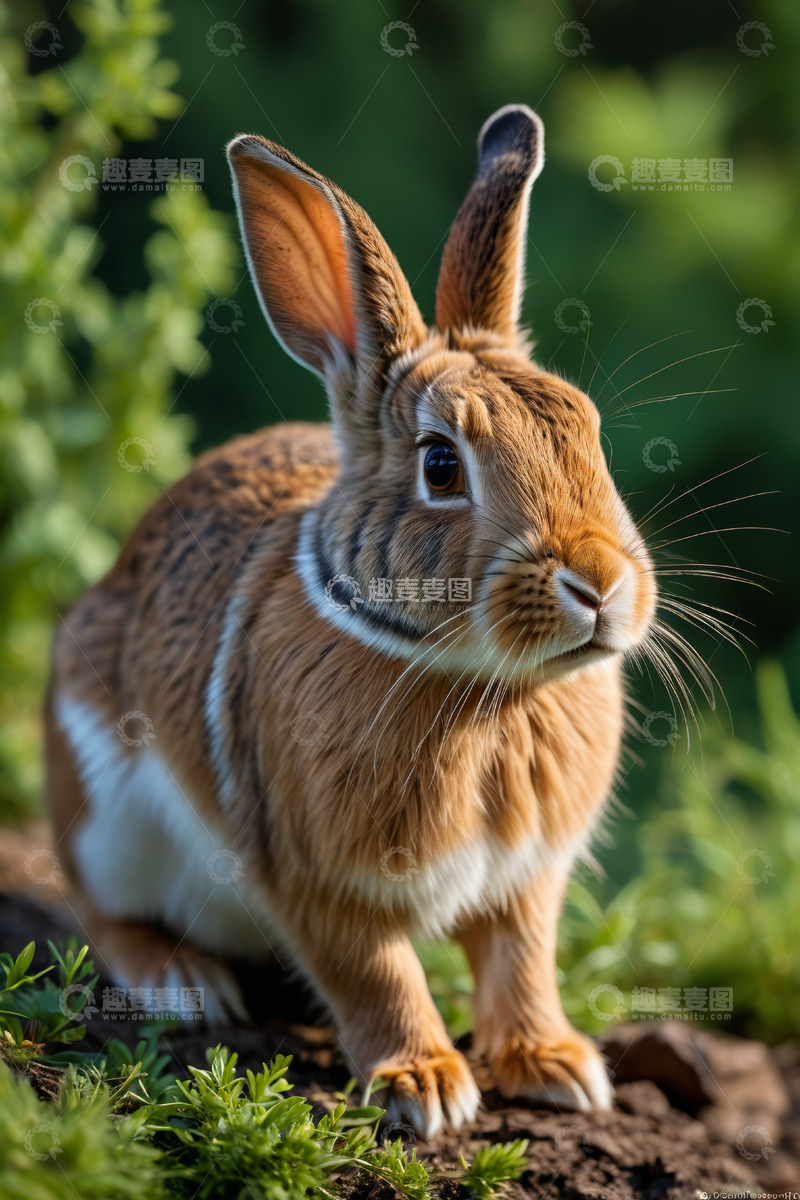高清大图下载【趣麦麦图】自然环境中的棕色兔子