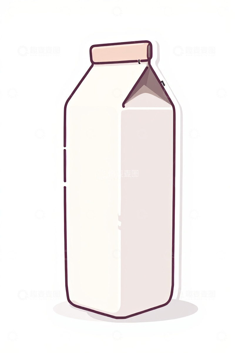高清大图下载【趣麦麦图】卡通风格牛奶包装盒插画