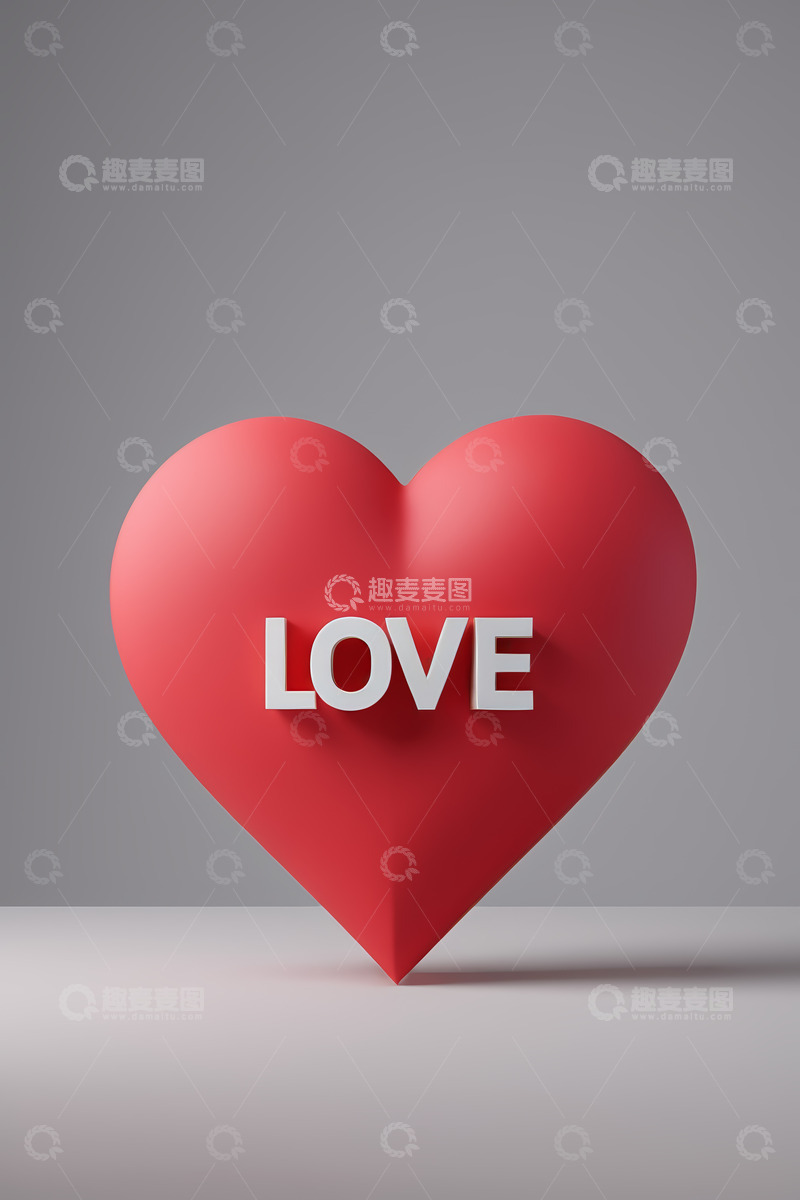 高清大图下载【趣麦麦图】红色爱心造型LOVE文字