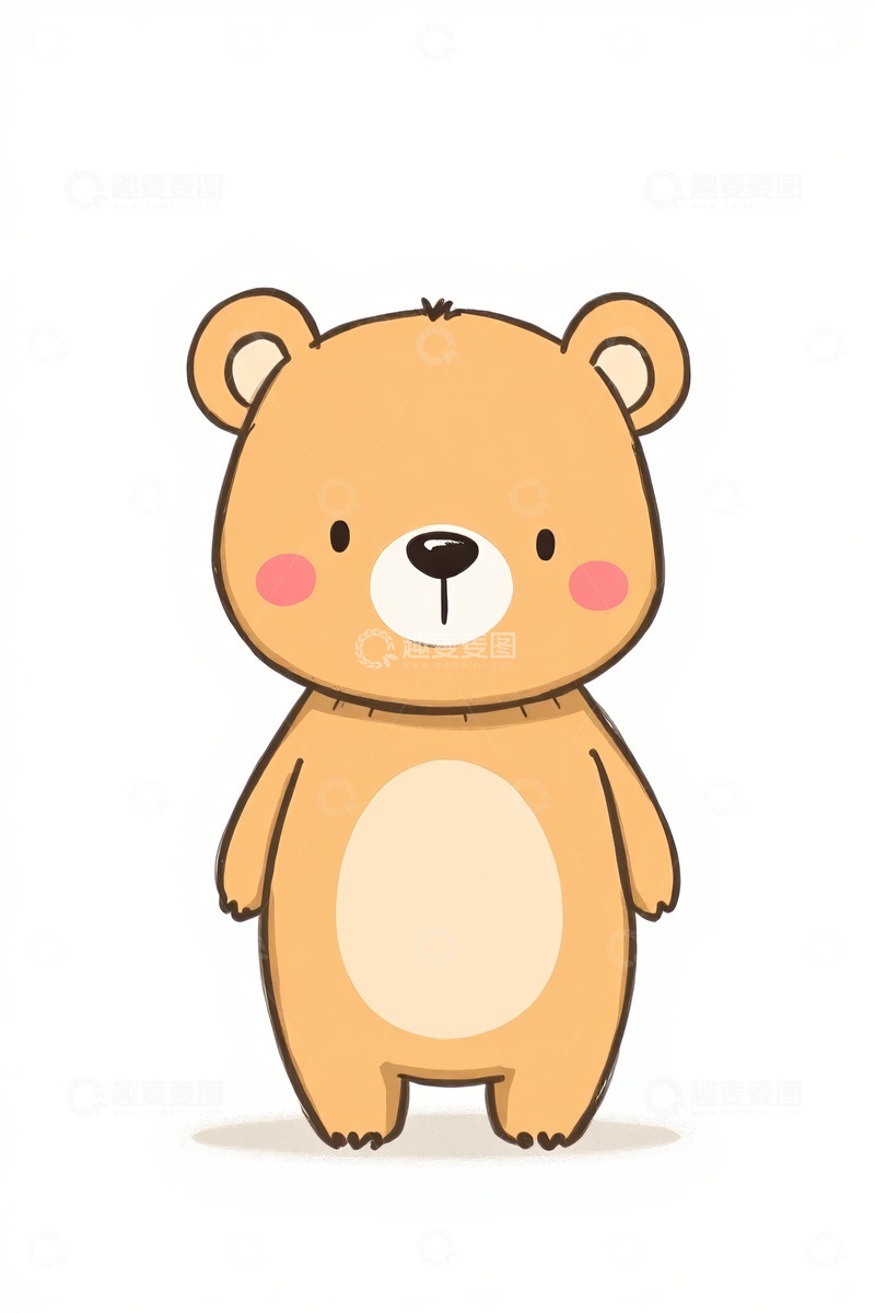 高清大图下载【趣麦麦图】卡通小熊站立形象素材