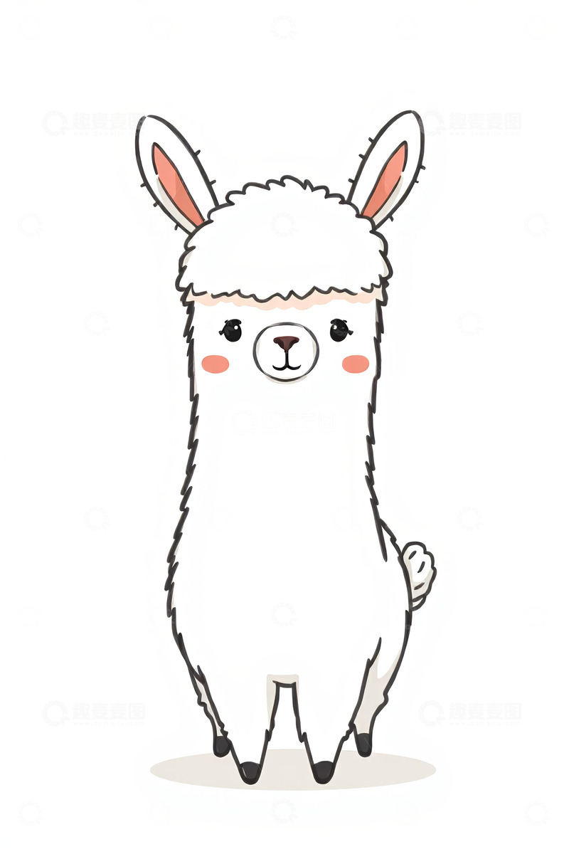 高清大图下载【趣麦麦图】卡通羊驼可爱形象