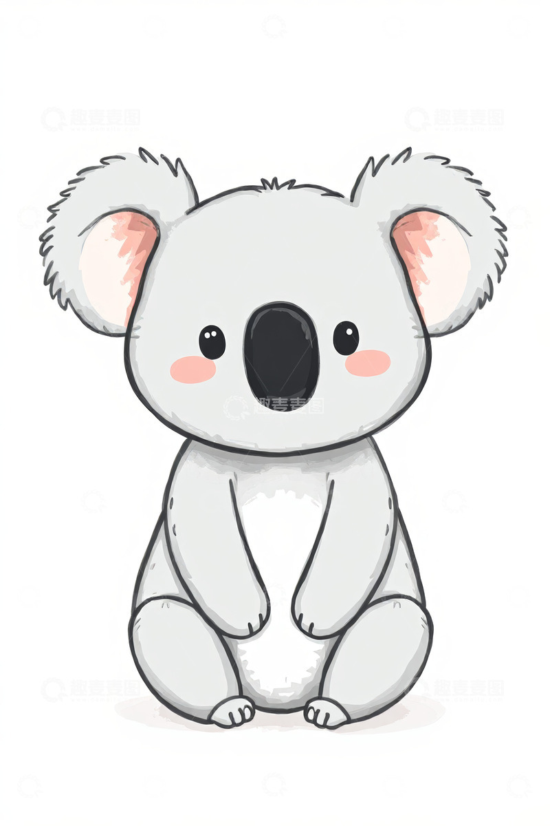 高清大图下载【趣麦麦图】卡通考拉形象插画