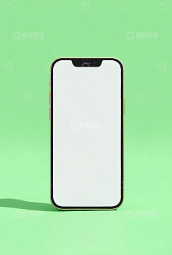 绿色背景白色屏幕智能手机