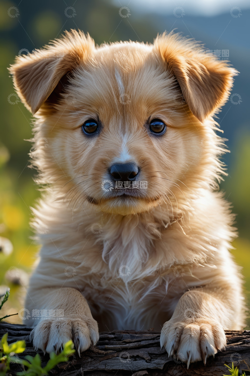 高清大图下载【趣麦麦图】户外可爱小狗特写
